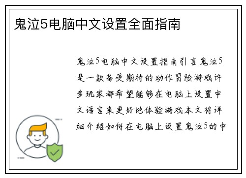 鬼泣5电脑中文设置全面指南